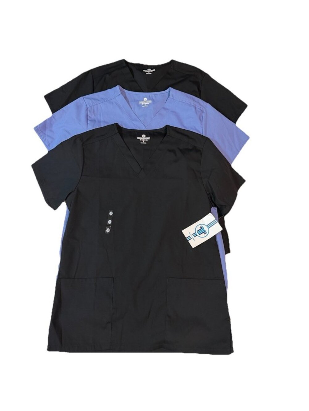 Lot Bundle of 3: White Swan V-neck Short Sleeve Women’s Scrub Tops -XSmall / XS